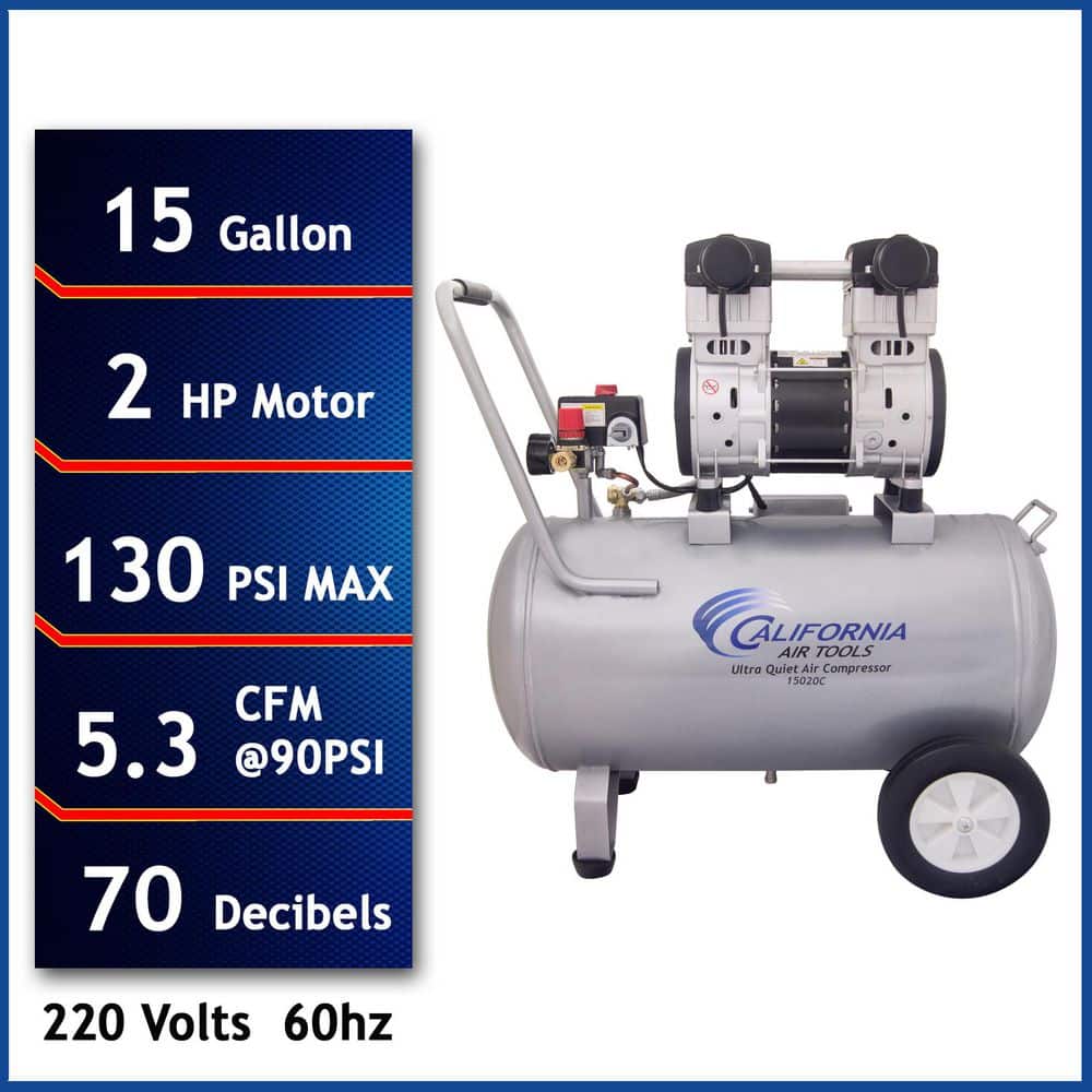 15 Gal. 2.0 HP 220-Volt 60 Hz Ultra Quiet and Oil-Free Air Compressor price history on PriceWatchPro