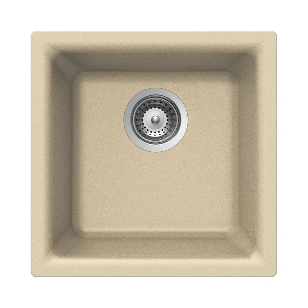 Sand Granite Composite Single Bowl Bar Sink, 18-inch