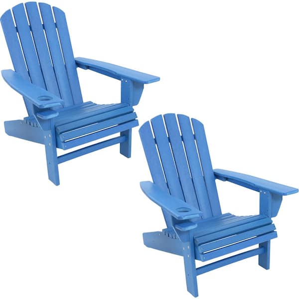Blue Plastic Outdoor Adirondack Chair, Keter Troy Midnight Blue Plastic Adirondack Chair