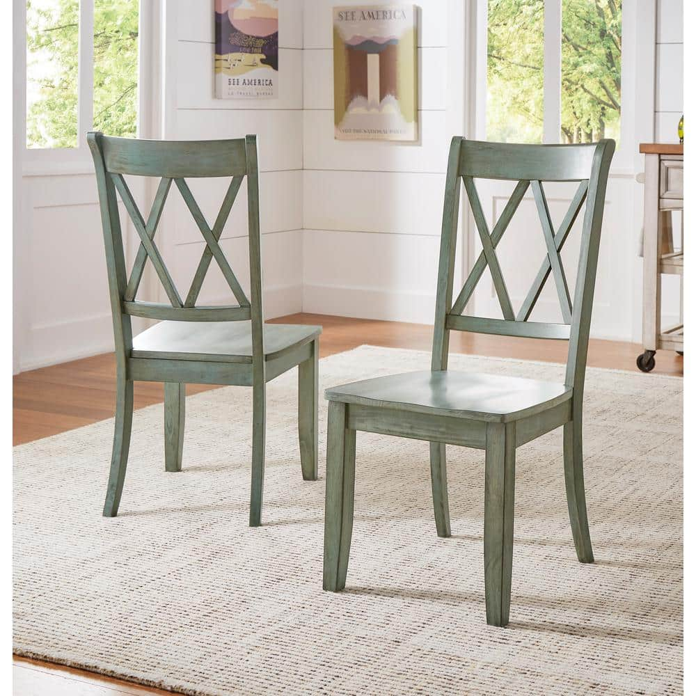 aqua wood dining chairs