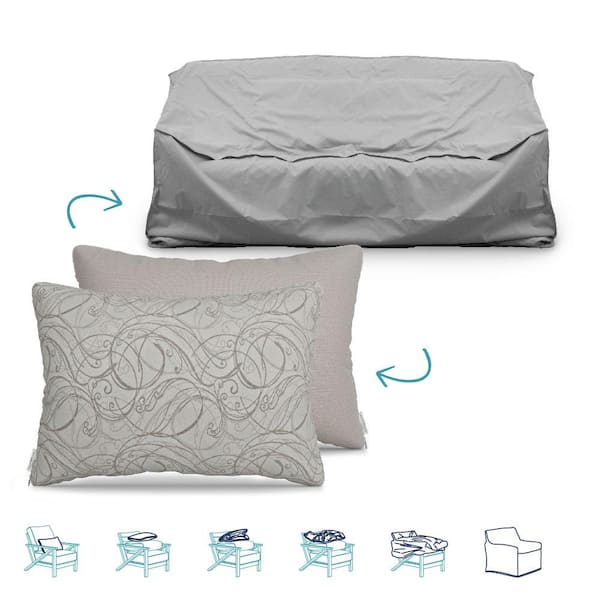Unbranded Pillow-To-Cover 16 in. x 24 in. Fantasia Parchment/Cast Silver Pillow Sofa Cover