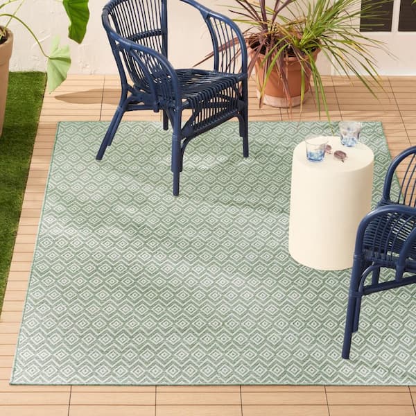NICOLE MILLER NEW YORK Corin Small Diamonds Green Indoor/Outdoor 5