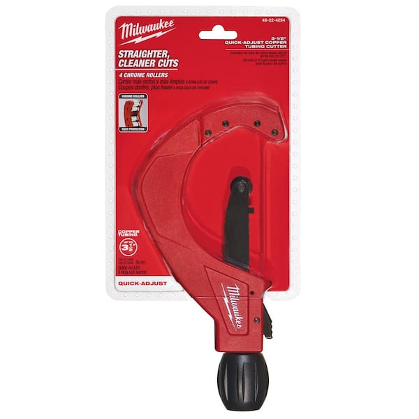 Milwaukee 3-1/2 in. Quick Adjust Copper Tubing Cutter 48-22-4254 - The Home  Depot