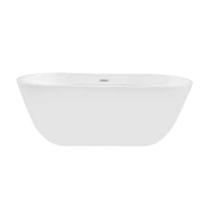 Ronda 63 in. Acrylic Flatbottom Soaking Bathtub in White