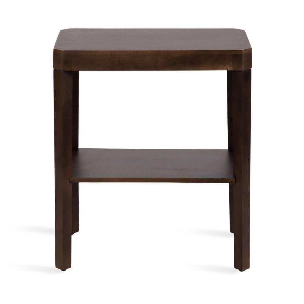 Talcott 22 in. Dark Brown Rectangle Wood End Table - thumbnail 3