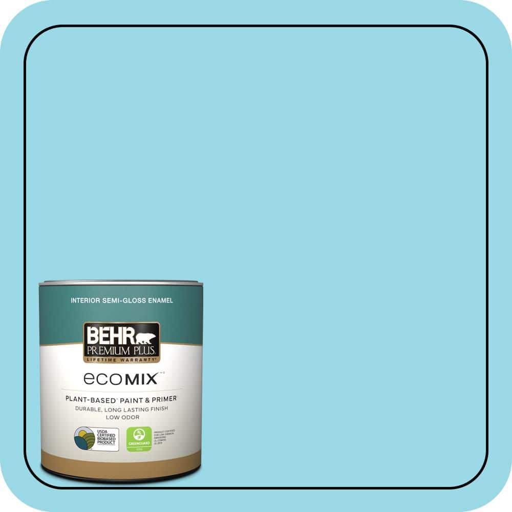 1 qt. #P480-3 Cool Water Lake Semi-Gloss Enamel EcoMix Plant-Based Interior Paint & Primer price history on PriceWatchPro