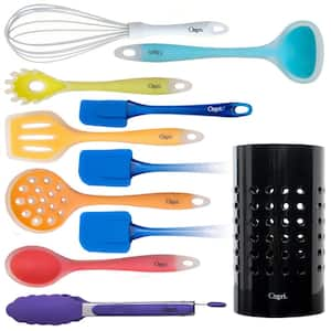 7-Piece Kitchen Utensil Set Stainless-Steel and Silicone Cooking Tools with  Organizing Stand Nonstick and Heat Resistant 840525UNH - The Home Depot