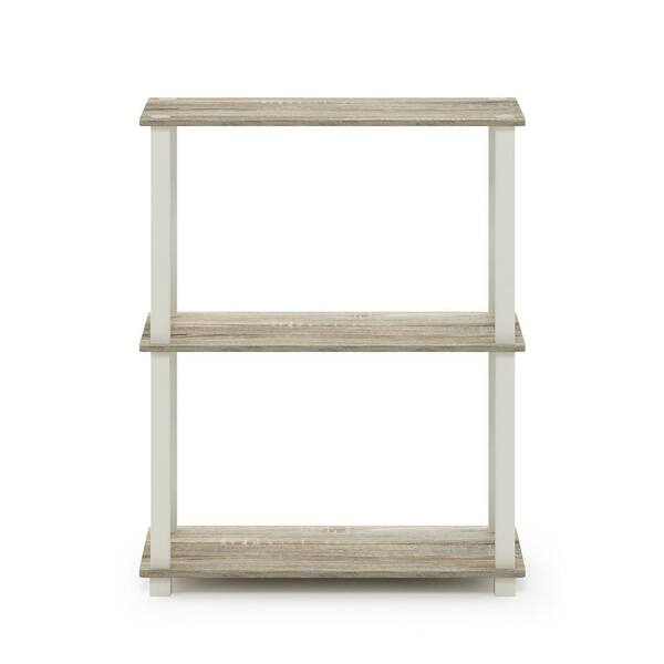 Furinno Turn-N-Tube Sonoma Oak/White 3-Tier Compact Multipurpose