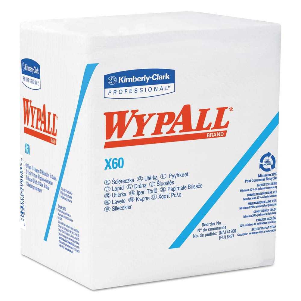 Kimberly-Clark PROFESSIONAL X60 Cloths, Quarter-Fold, 12-1/2
