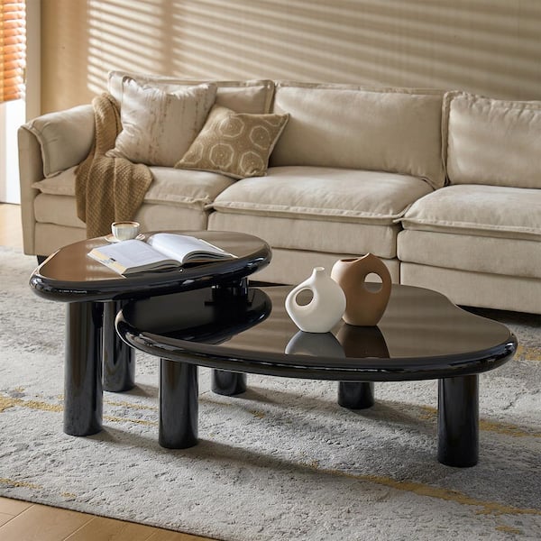 Canelio Modern 24 in. Black Specialty Nesting Coffee Table