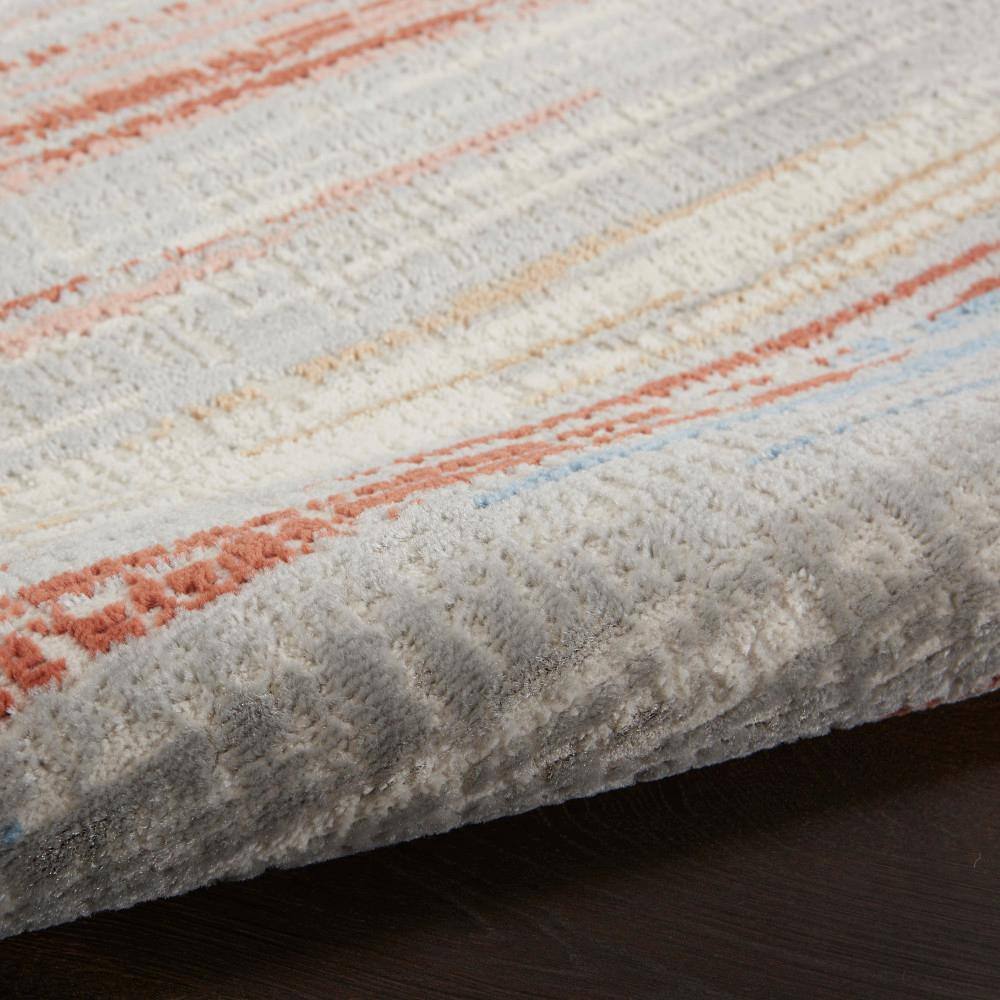 Ivory Multicolor Abstract 4' x 6' Synthetic Rug