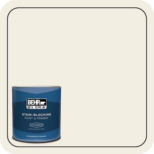 BEHR ULTRA 1 qt. #12 Swiss Coffee Extra Durable Satin Enamel Interior Paint & Primer