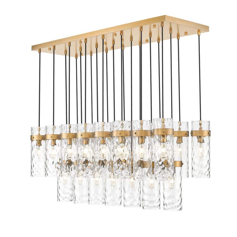 Fontaine 23 Light Rubbed Brass Chandelier for Indoor Use with No Bulbs Incl