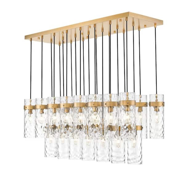 Unbranded Fontaine 23 Light Rubbed Brass Chandelier for Indoor Use with No Bulbs Included