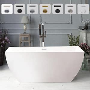 67 in. Acrylic Flatbottom Freestanding Bathtub in Pure White