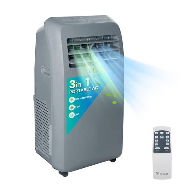 10,000 BTU (ASHRAE) Portable Air Conditioner Cools 400 sq. ft. with 76 pt. Dehumidifier & Remote, Swing, Washable Filter