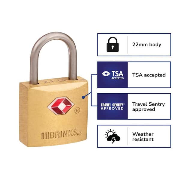 Brink's 22mm TSA Solid Brass Travel Padlock, 2-Pack Brink's 22mm TSA Solid Brass Travel Padlock, 2-Pack