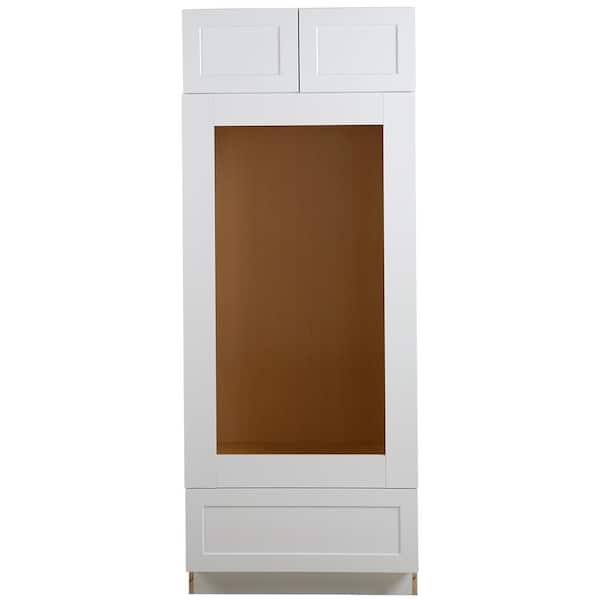 Hampton Bay Cambridge White Shaker Ready-to-Assemble Base Double Oven Cabinet w/ 2 Soft Close Doors & Drawer (33 in. W x 24.5 in. D)