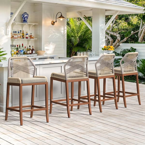 Bohemian Boho Bar Stools Counter Height Hotormer Shanks Rattan
