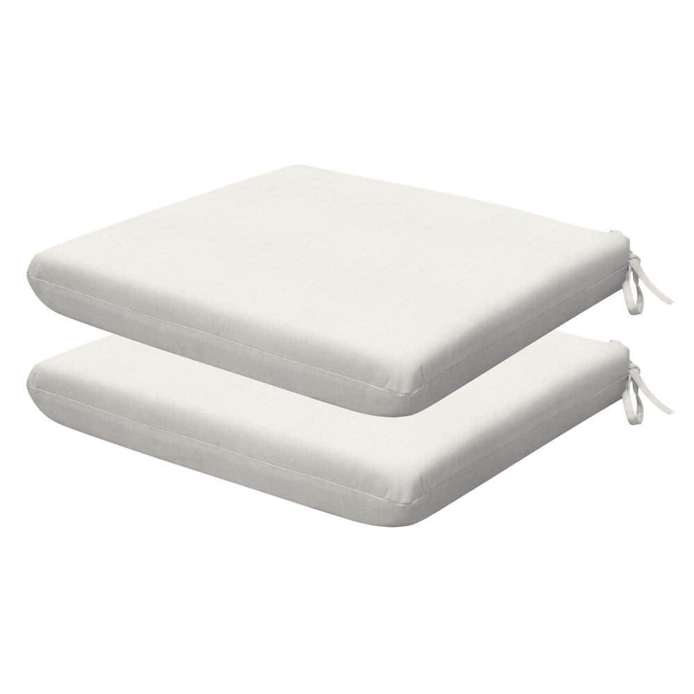 Outdoor Universal Dining Seat Cushion Textured Solid Bone (Set of 2)