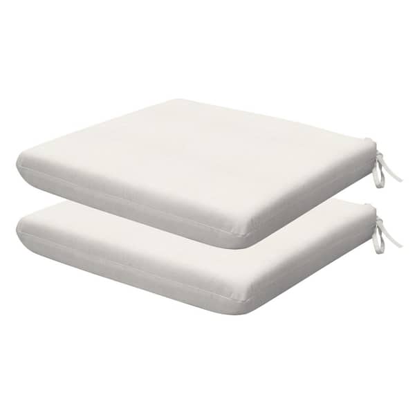 Outdoor Universal Dining Seat Cushion Textured Solid Bone (Set of 2)