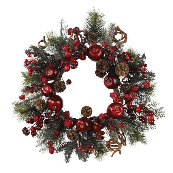 Nearly Natural 22in. Artificial Apple Berry Wreath