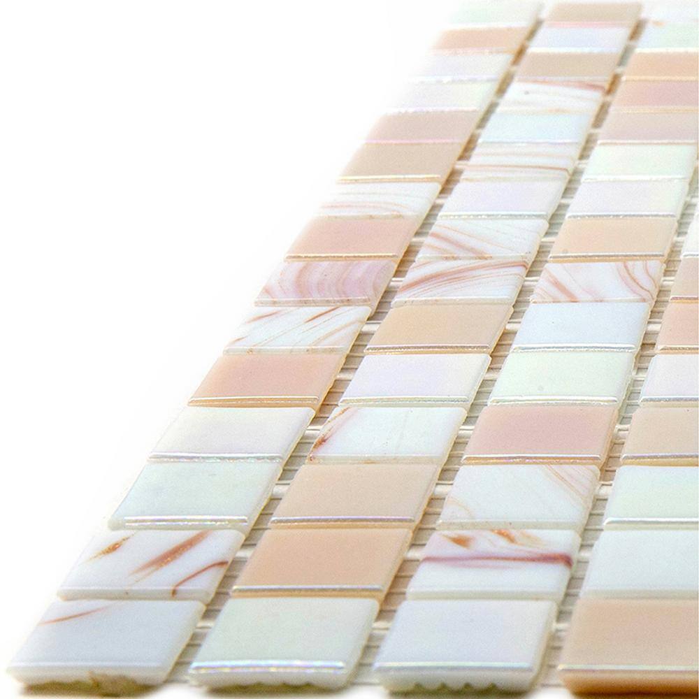 Tuscan Beige and White Glass Mosaic Tile for Wall and Floor