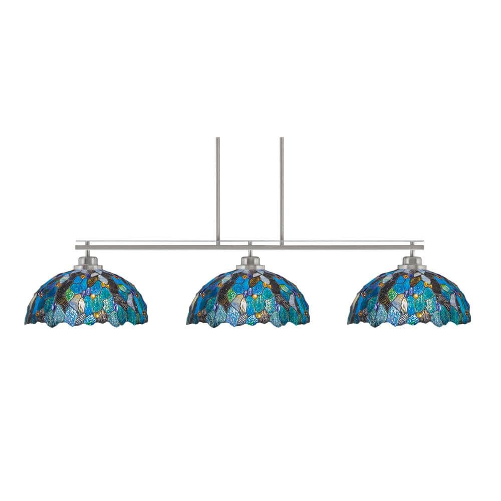 Monroe 3-Light Billiard Light, Round Fitter, Brushed Nickel Finish, 16 in. 