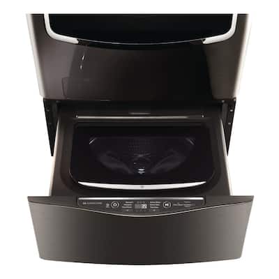 29 in. 1.0 cu. ft. SideKick Pedestal Washer w/ TWINWash System Compatibility and NeveRust Drum in Black Stainless Steel