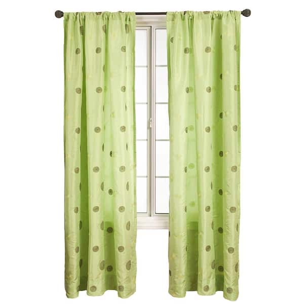 null Sheer Lime Cirque Rod Pocket Curtain - 55 in.W x 96 in. L