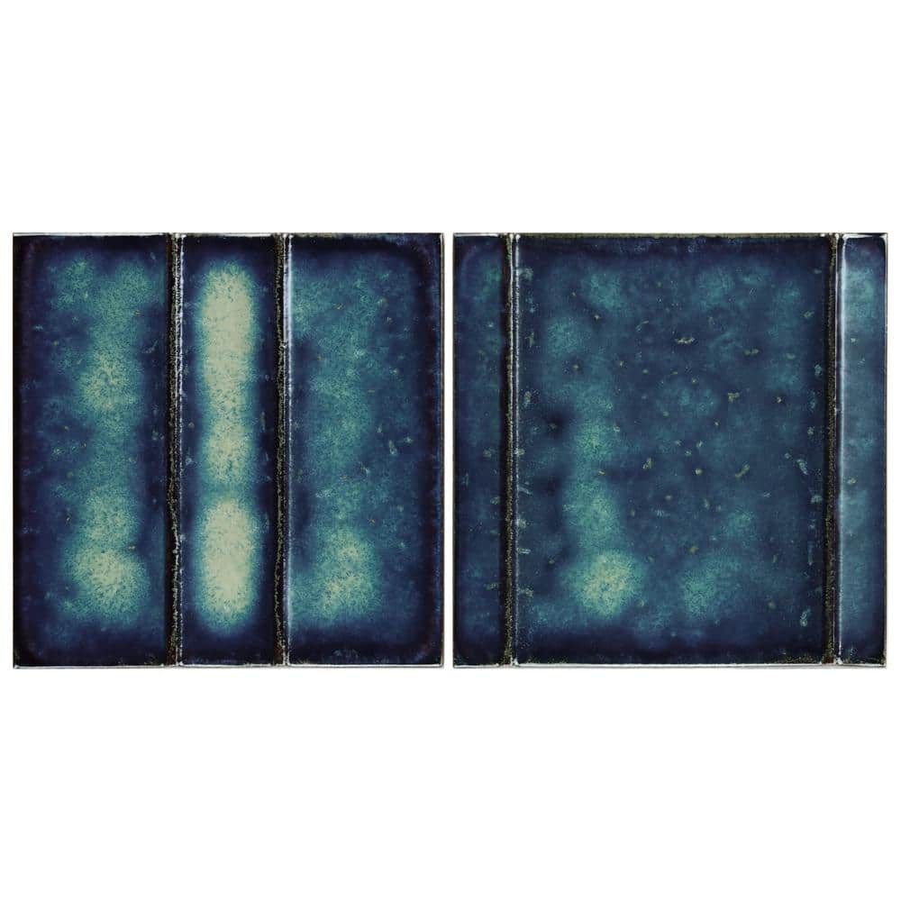 Hikari Ocean Blue 5.82 in. x 0.39 in. 3D Metallic Look Matte Porcelain Wall Tile Sample price history on PriceWatchPro