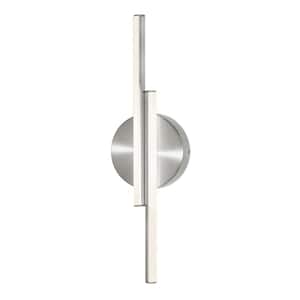 Ella 2-Light Satin Nickel Wall Sconce with Frosted Acrylic Shade
