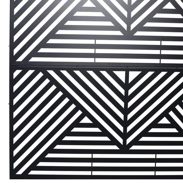 Unbranded - Black 76 in. Steel Garden Fence Outdoor Privacy Screen Decorative Privacy Fence Panels for Patio Lawn Garden Balcony