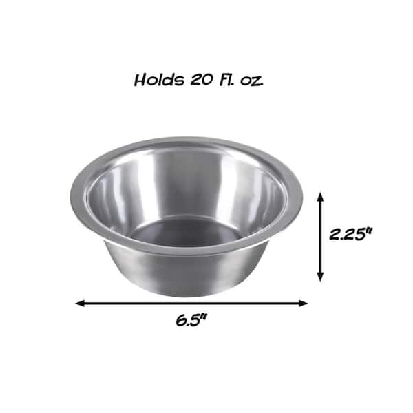 Elevated Dog Bowls - Decorative 6.5-Inch-Tall Stand for Dogs and Cats - 2 Stainless-Steel Food and Water Bowls Hold 40oz Each by Petmaker (Black)
