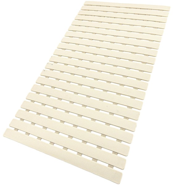 Shower Mat Non Slip, Bathtub Mat with Suction Cups, Drain Holes, 27.5 in. x 15.7 in. Bath Mat for Tub Shower in Beige