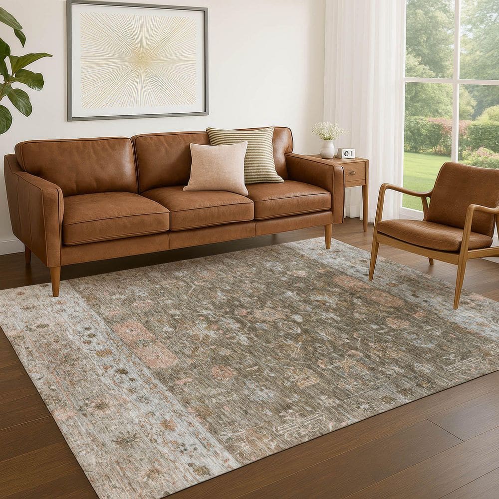 Chantille Machine Washable Indoor/Outdoor Abstract ACN2323 Brown 3 ft. x 5 ft. Area Rug price history on PriceWatchPro