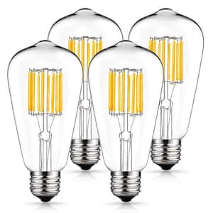 100-Watt Equivalent ST64 E26 Edison LED Light Bulb in Warm White 2700K (4-Pack)