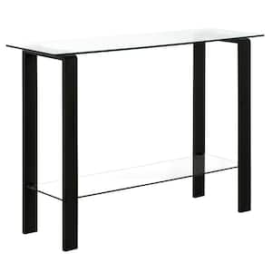 Asta 42 in. Rectangle Blackened Bronze Glass Console Table