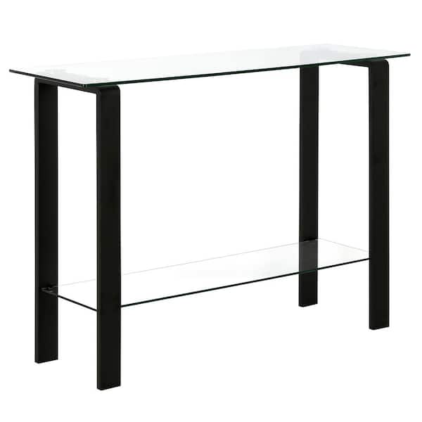 Meyer&Cross Asta 42 in. Rectangle Blackened Bronze Glass Console Table