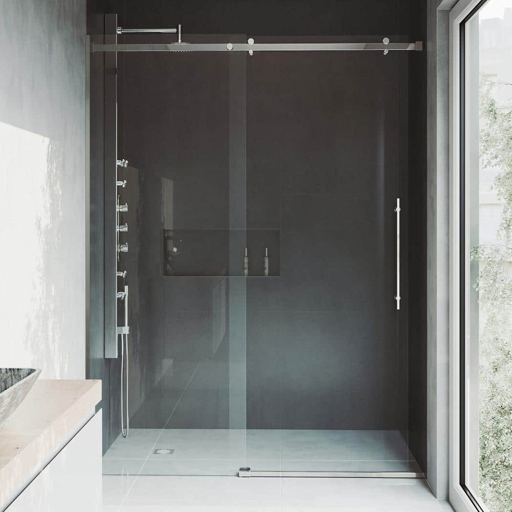 Luca 56-60" Frameless Sliding Shower Door with Clear Glass
