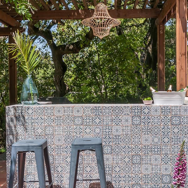 Faenza Azul 4 in. x 13 in. Ceramic Floor and Wall Take Home Tile Sample