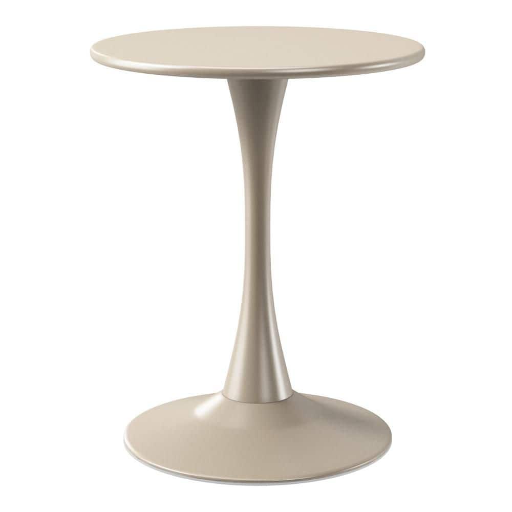 "Frond&Form Outdoor Patio Modern 23.5"" Round Steel Bistro Dining Table w/ Sturdy Tulip Base, Sand" price history on PriceWatchPro