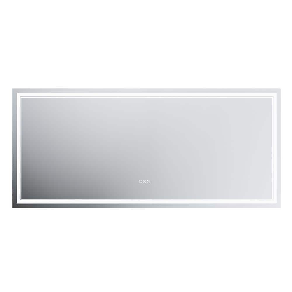 72 in. W x 32 in. H Frameless LED Wall Mounted Bathroom Vanity Mirror Light