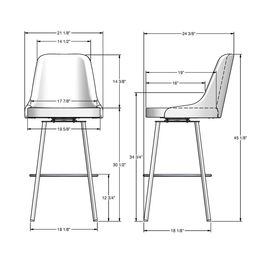 Cream Bouclé Polyester and Bronze Metal Swivel Bar Stool