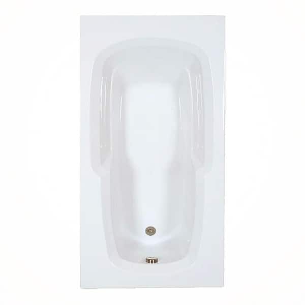 Comfortflo 60 in. x 32 in. Acrylic Rectangular Drop-in Soaking Bathtub with Reversible Drain in White
