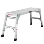 4.2 ft. Aluminum Folding Step Ladder Stool 225 lb. Load Capacity Duty Portable Bench Work Platform with Non-Slip Matb