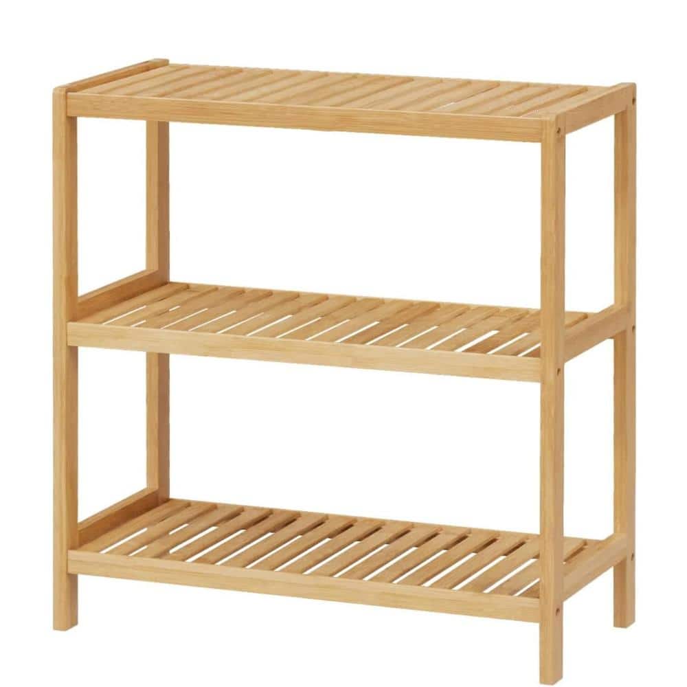 "26"" 3‑Tier Black Bamboo Multifunctional Shelf, Bathroom Kitchen Living Room Storage & Plant Stand" price history on PriceWatchPro