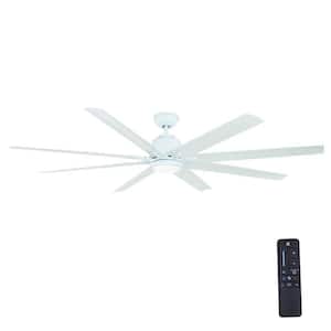 Kensgrove 72 in. Integrated LED Indoor/Outdoor White Ceiling Fan with Light and Remote Control