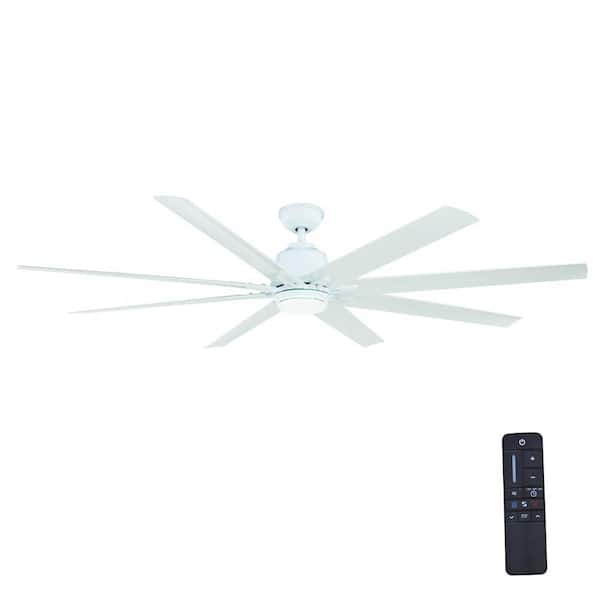 Home Decorators Collection Kensgrove 72 in. Integrated LED Indoor/Outdoor White Ceiling Fan with Light and Remote Control