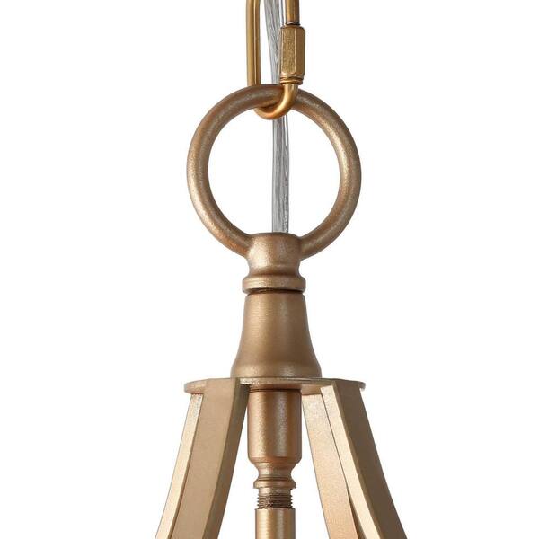 LNC Modern Gold Lantern Chandelier, Drum 4-Light Cylinder